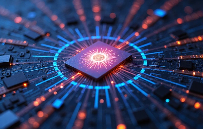 Imagen abstracta que representa la velocidad y eficiencia de la IA en el análisis de grandes volúmenes de datos.